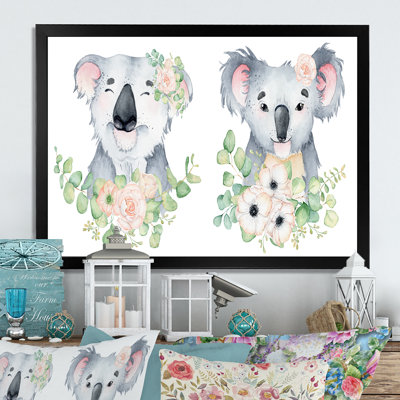 " Cute Botanical Koala Portrait "