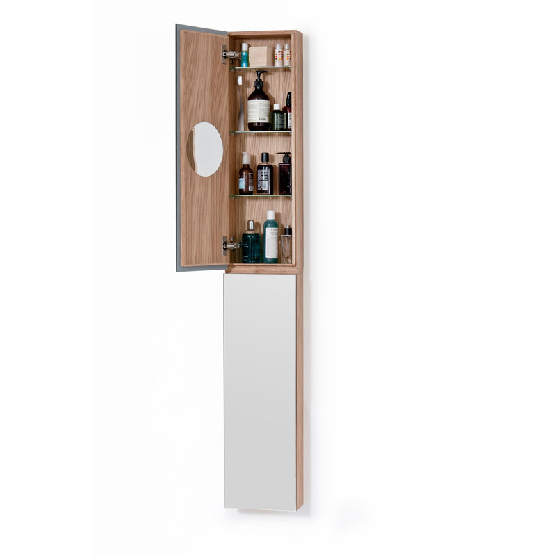 Zone 10'' W Mirrored Medicine Cabinet, Natural Oak