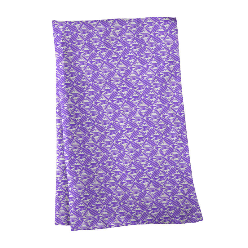 Serviette de thé art déco de substitution, Sergé de coton, Violet