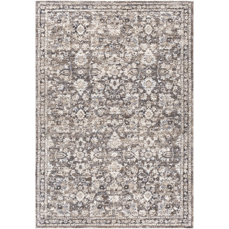 Tapis oriental taupe Evelien, Rectangle 5 pi 3 po x 7 pi 3 po