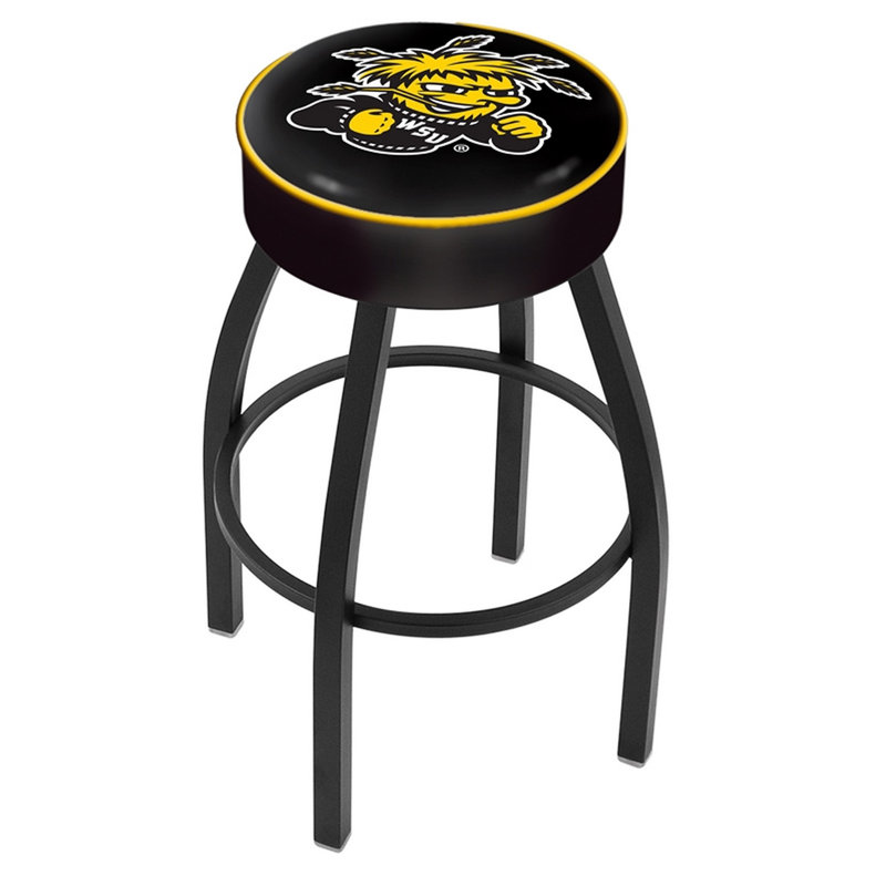NCAA Bar & Counter Stool, Wichita State, Black, Bar Stool (30" Seat Height)