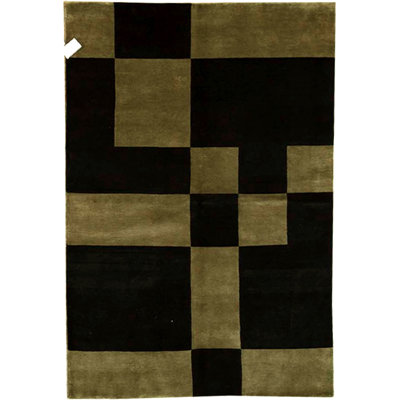 Hand-Knotted High-Quality Black Area Rug