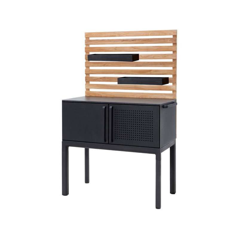 Drop Kitchen Module Single Included 2 Shelves - Lava Gray/Black