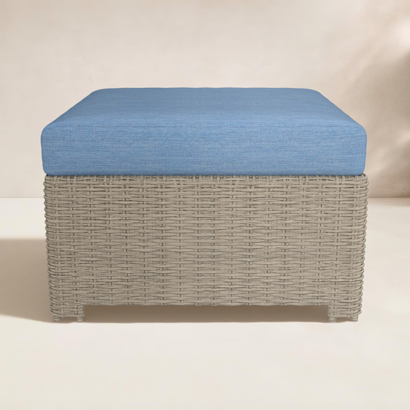 Henri Sunbrella® Patio Ottoman, Sunbrella® Cast Ocean