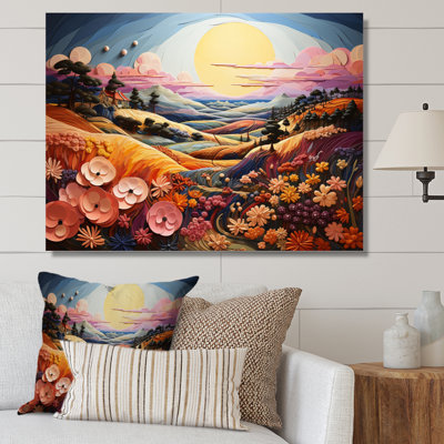 «Countryside Pastel Hills Patchwork I», reproduction d'art sur toile