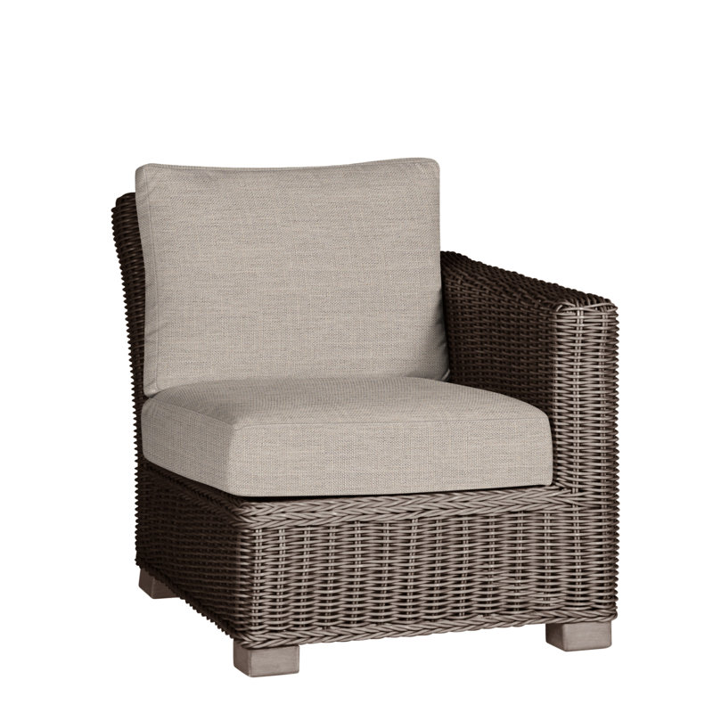 Rustic Patio Lounge Chair with Cushions, Dove Sunbrella® Linen, No Welt, Oyster