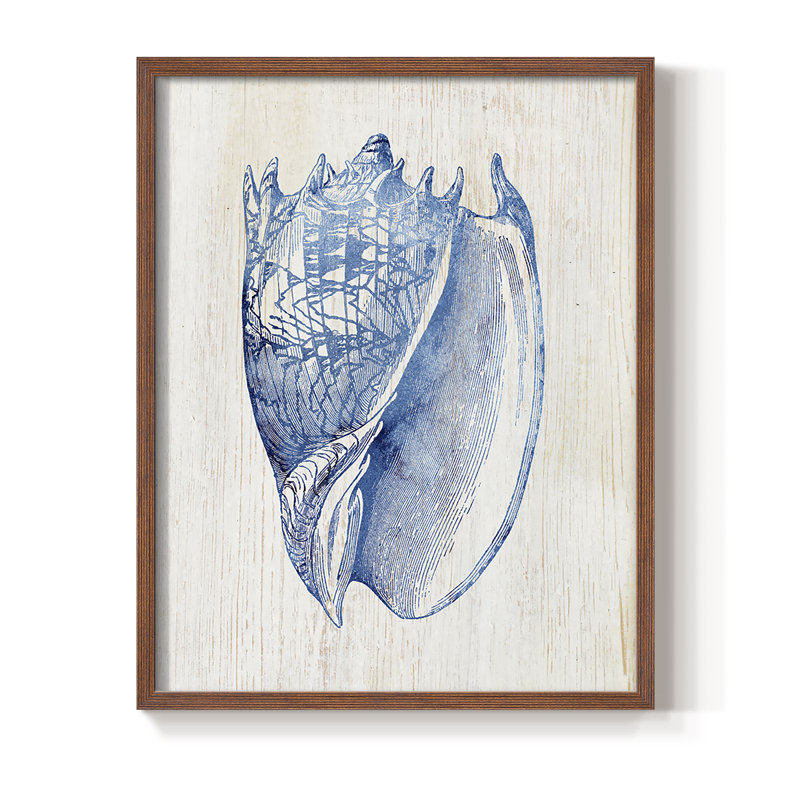 Shell II, reproduction encadrée - bois massif, Noyer