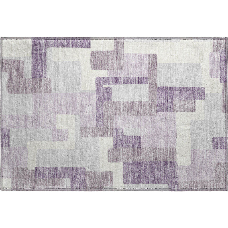 Premium Machine Washable Lisse Lavender Rug, Rectangle 1'8" x 2'6"