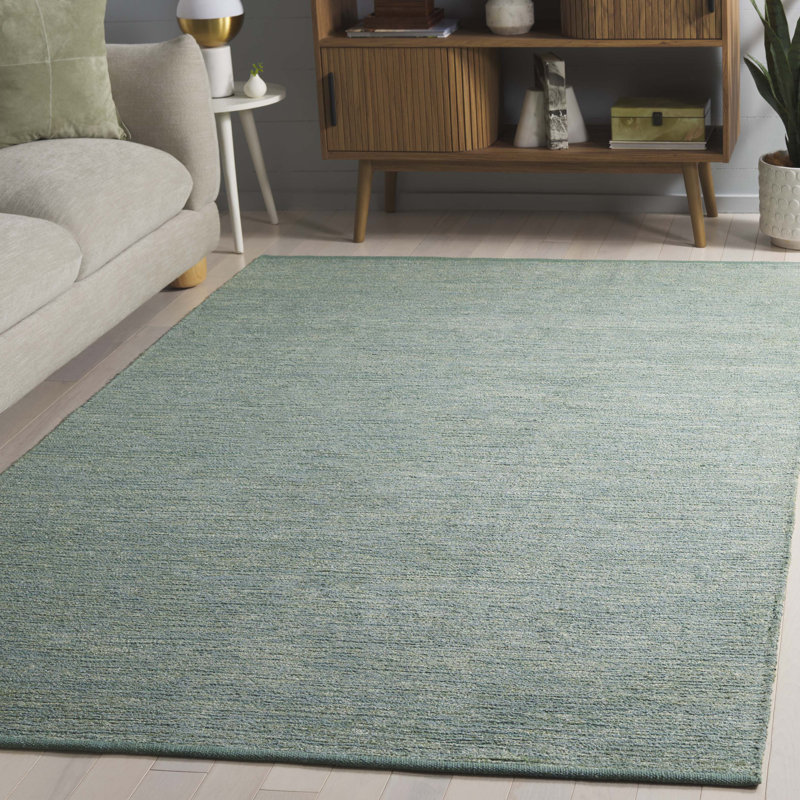 Quinte Handtufted Recycled Cotton & Viscose Rug in Green, Rectangle 5' x 8'
