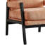 Chaise d'appoint orange Mid-Century moderne avec chenille - siège rembourré doux, dossier amovible, aspect fauteuil en bois massif, coussin de dossier, structure stable-1532951829