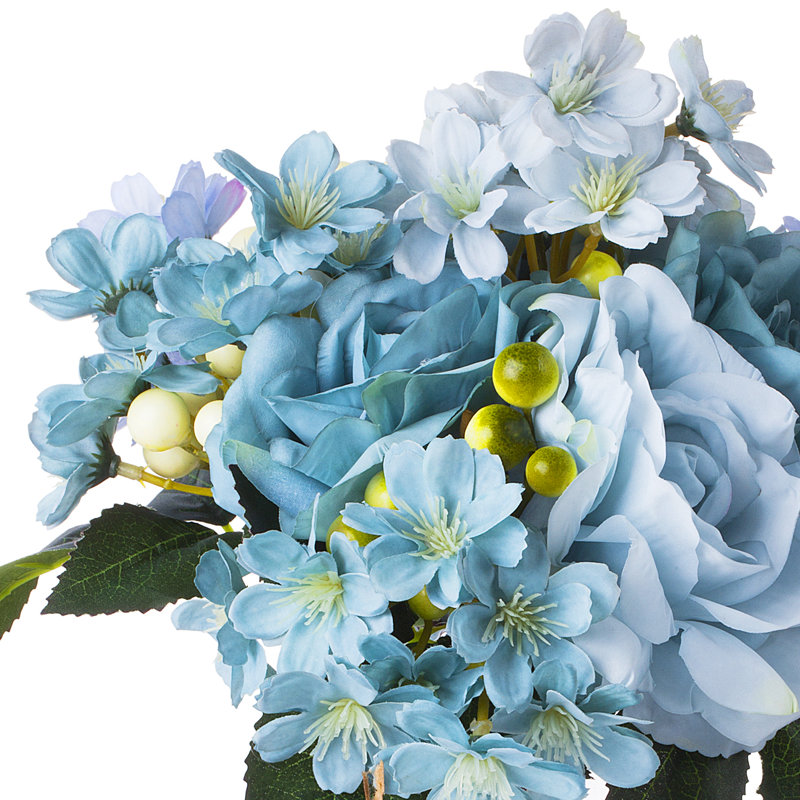 Centre de table Silk Roses, bleu