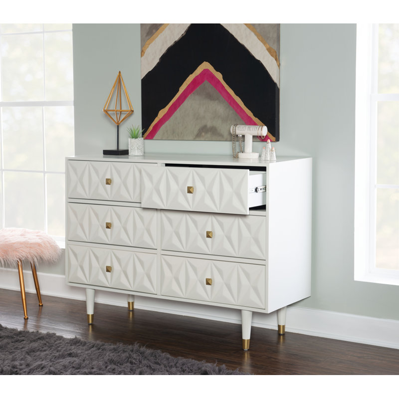 Bethli 50 " W 6 - Drawer Dresser, Solid White