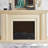 Beige Solid Wood Electric Fireplace