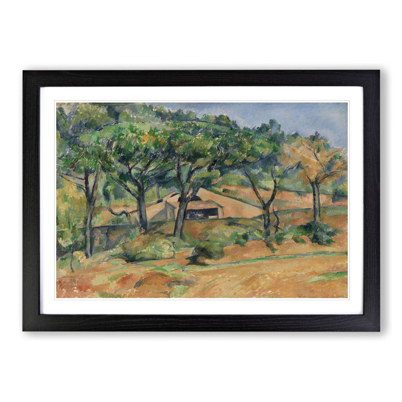 House in Provence by Paul Cezanne - Picture Frame Painting, 36cm H x 48cm W x 2cm D, Black Framed