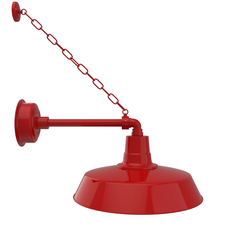 Luminaire de grange d'extérieur à DEL Haleigh, 10.5" H x 8" L x 14" D, Rouge cerise