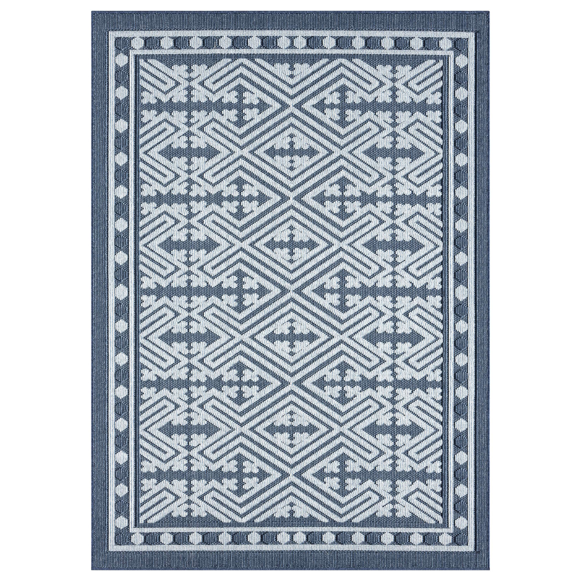 Diamond Framework Power Loomed Indoor/Outdoor Rug, Rectangle 3'3" x 5'