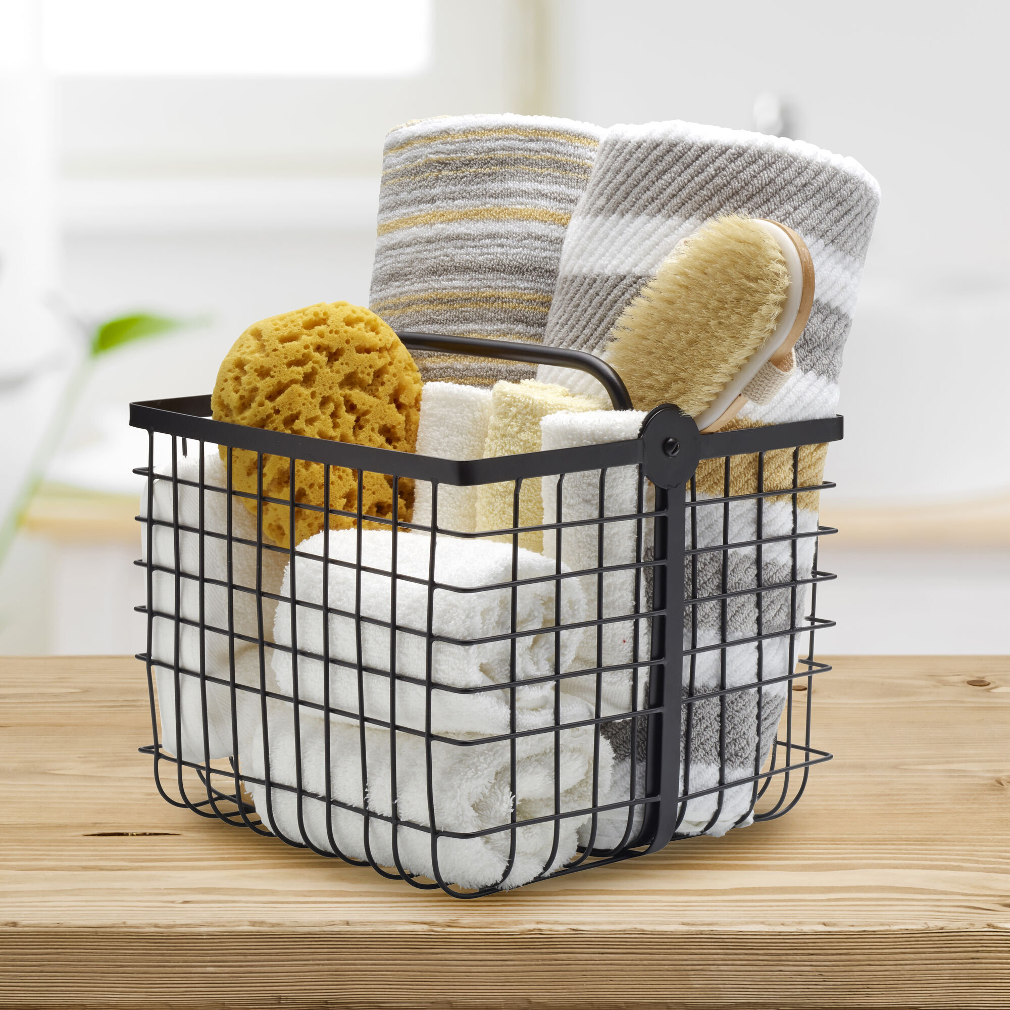 Home Basics 2 Tier Shower Caddy with Plastic Baskets, Black