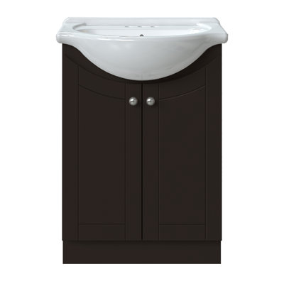 MagickWoods 24 In. W X 17-1/8 In. D Bath Vanity With Porcelain Vanity Top In Solid White With White Basin
