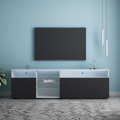 Dovi TV Stand, TV Console With LED Lights, Media Center -  Ivy Bronx, D7FDB561F4BD4E158566C2EB80968DF8