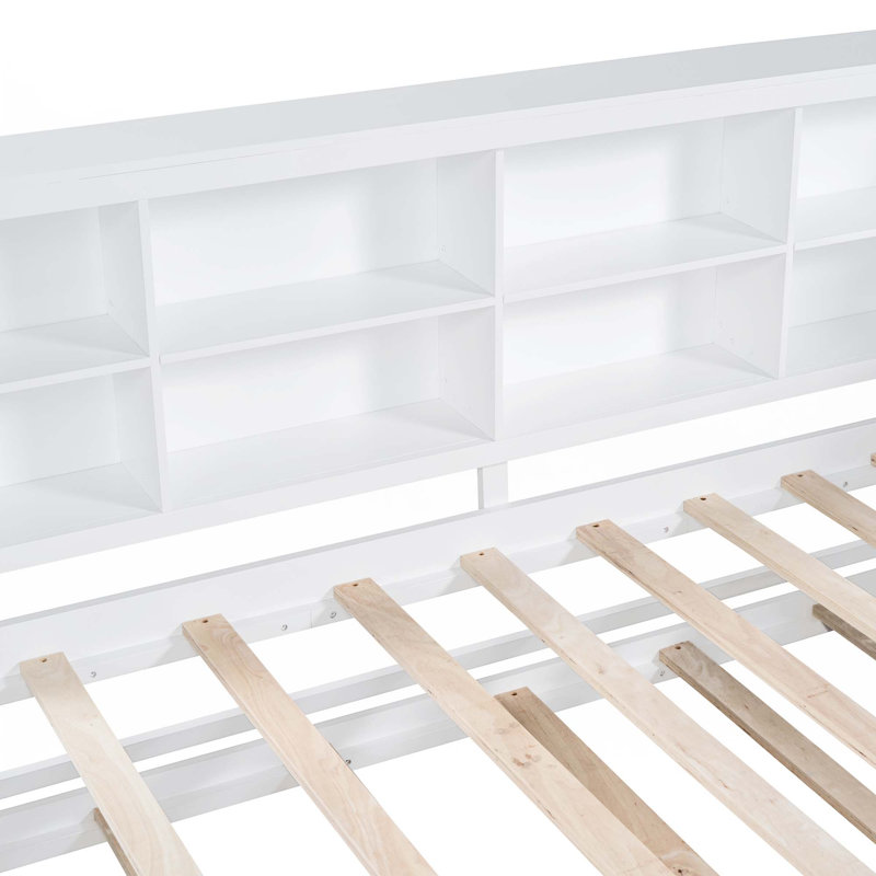 Daybed With Trundle And USB Charging Ports, Twin, White