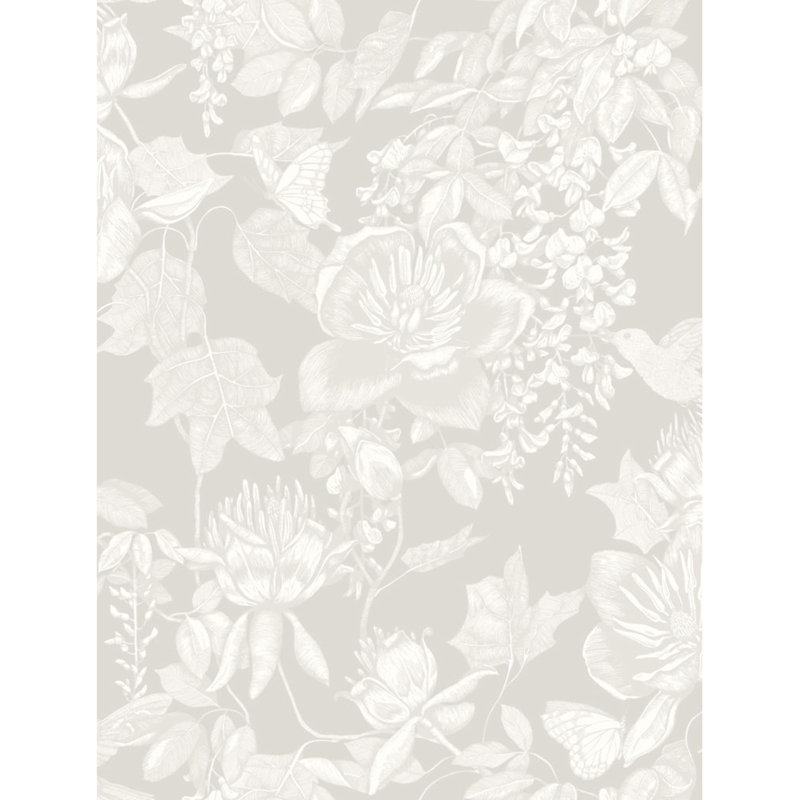 Tivoli Floral Wallpaper Roll, Gray