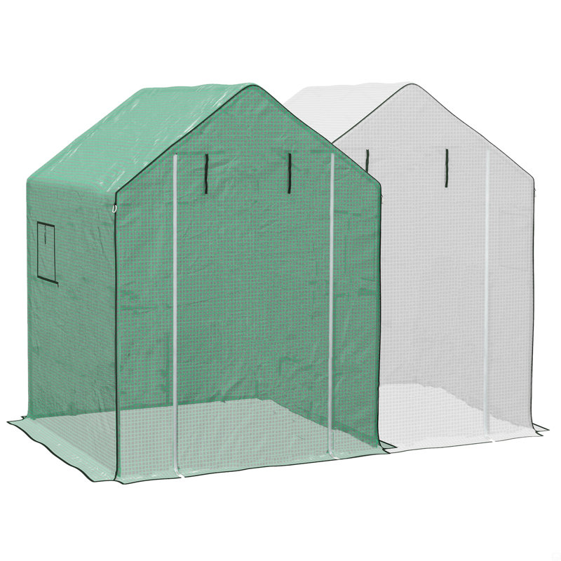 Housse de remplacement pour serre 2 pièces, housse pour maison chaude en PE renforcé anti-déchirure (cadre non inclus)