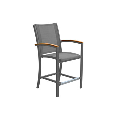 Aluminum Sling & Teak Counter Height Sling Tribeca Barchair