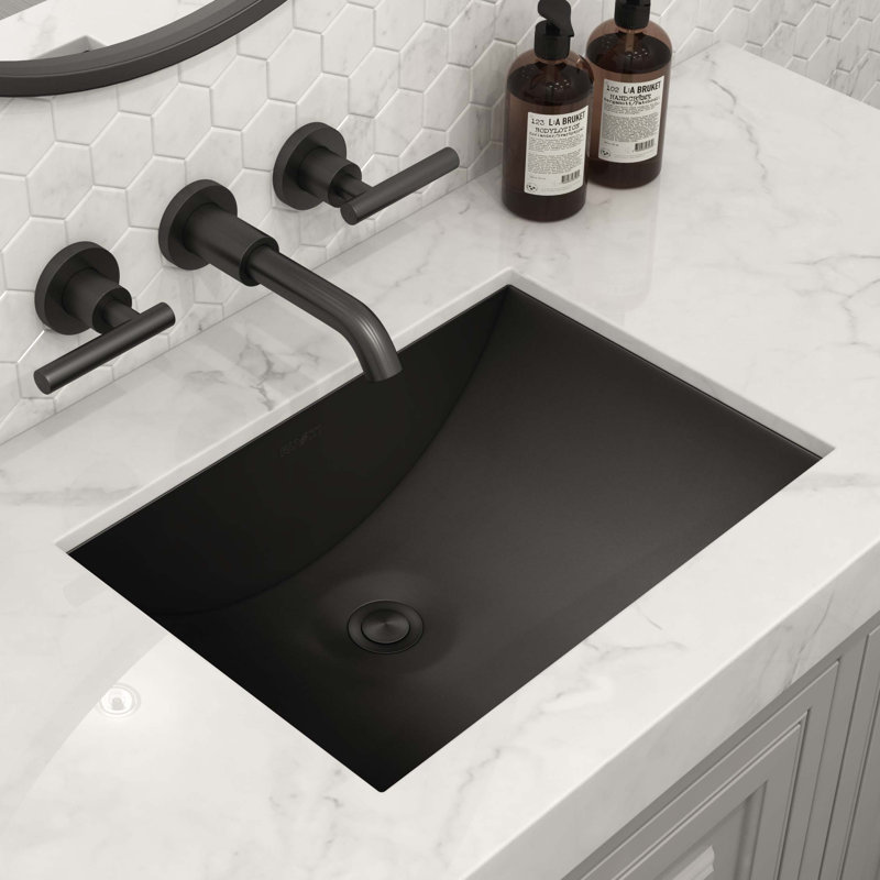 Ruvati 16 x 11 inch Bathroom Sink, Gunmetal Black