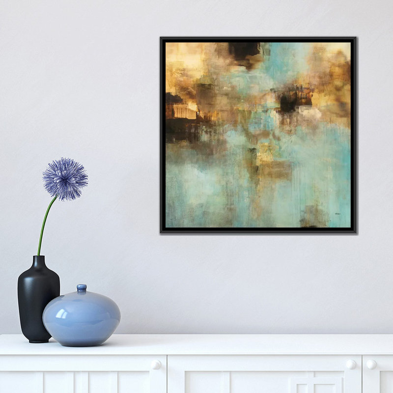 «Shades II», reproduction sur toile, H 18 po x l 18 po x P 1,5 po, Toile avec cadre noir, Pas de tapis