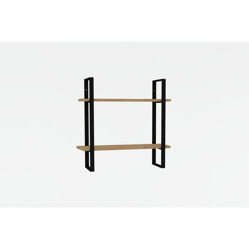 2 Piece Square Tiered Shelf, Sapphire Oak/Black