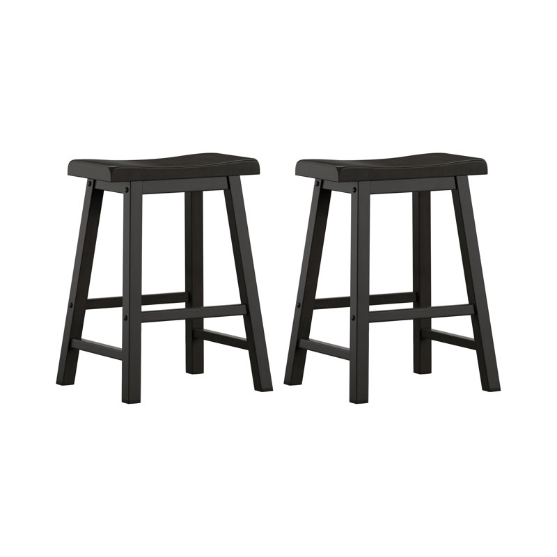 Whitworth Solid Wood Stool, Bar Stool (29" Seat Height), Antique Black