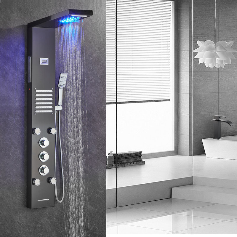 Shower Tower Panel, Black