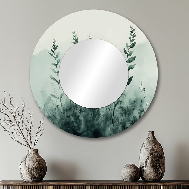 «Monicolher Herbs Minimalisme I» - Art mural décoratif à herbes florales - imprimé sur métal, 29 po x 29 po