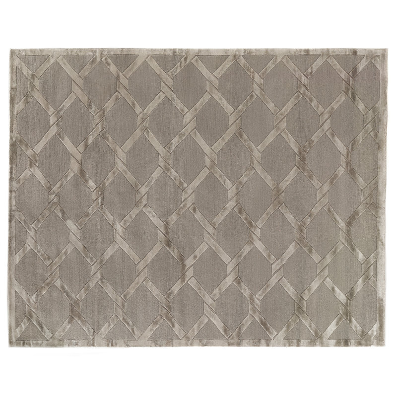 Metro-Velvet Hand Woven Wool Geometric Area Rug, Rectangle 6' x 9'