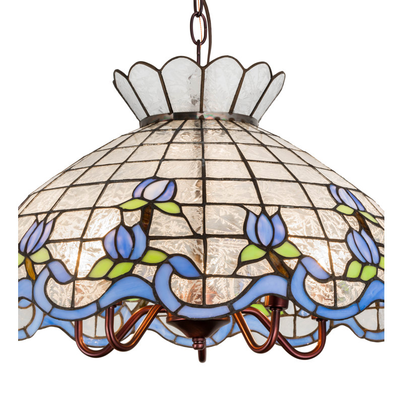 Meyda Tiffany & Stained Glass Pendant, Ice Blue/Sapphire 