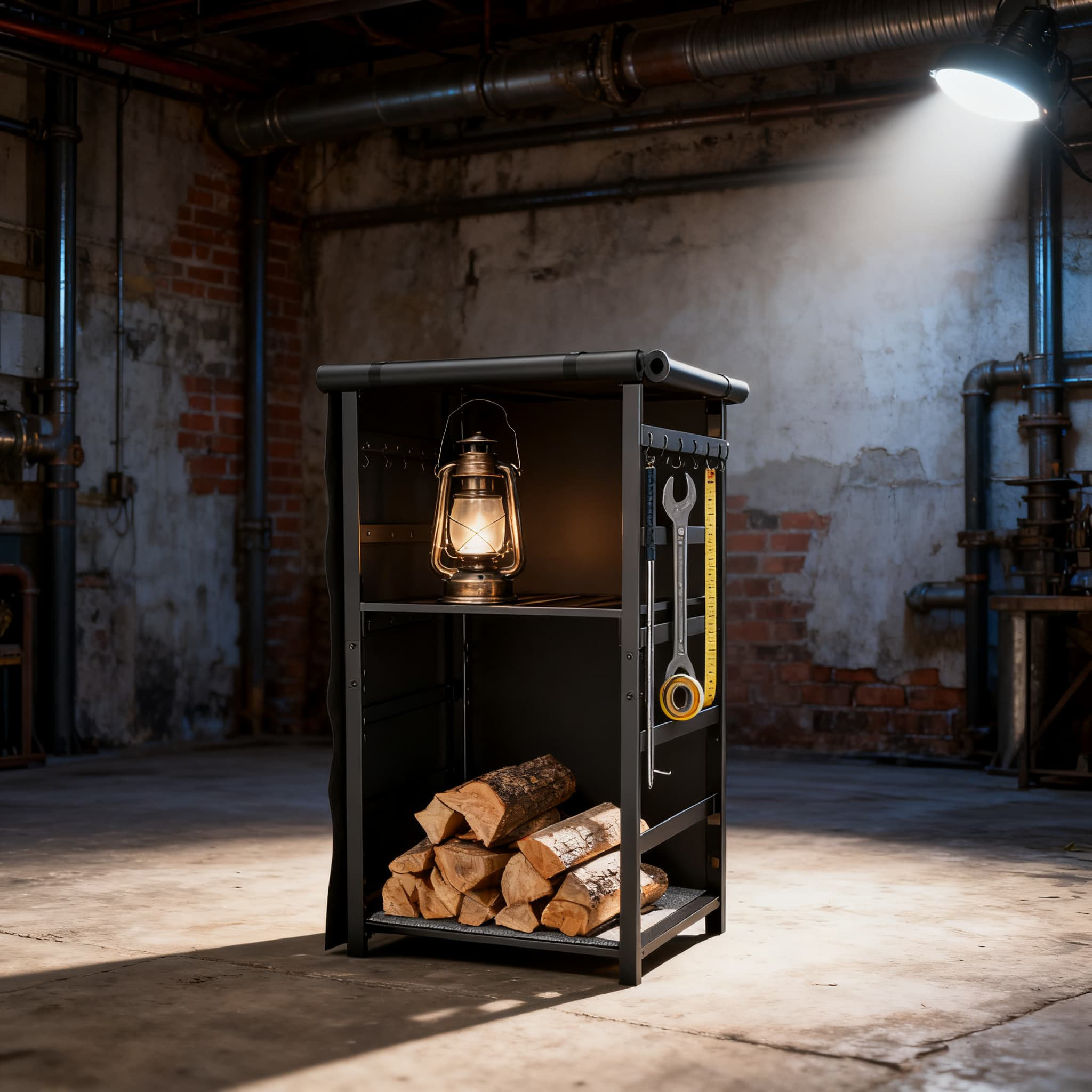 17 Stories Heavy-Duty Firewood Storage Cabinet Station For Solo Stove ...