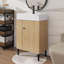 Ensemble de meuble-lavabo et de lavabo sur pied 21,6 pouces avec pieds de rangement en métal à gauche-1933480851