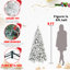 1445 pointes pleines, arbre de Noël floqué de 8 pi, 600 lumières à DEL blanc chaud, branches enneigées, système de charnières facile à assembler, support rapide en métal, support