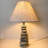 Handcrafted Coastal Nautical Bedside Lamp With Natural Beach Stones And Paper Shade