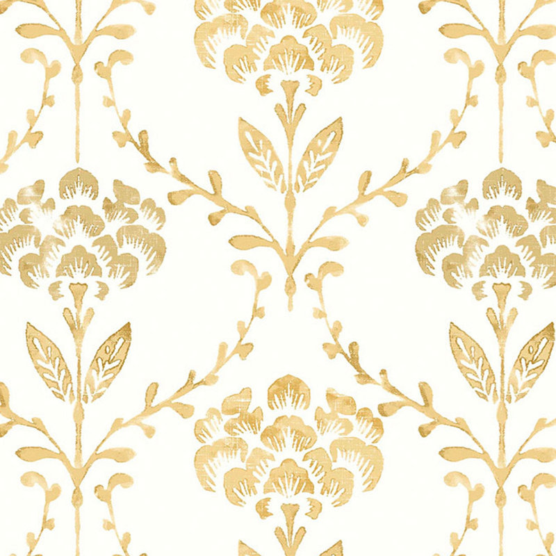  Chateau Fleur Ochre Wallpaper, Yellow