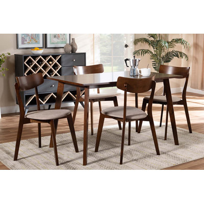 Noriko 4 - Person Solid Wood Top Four Leg Dining Set