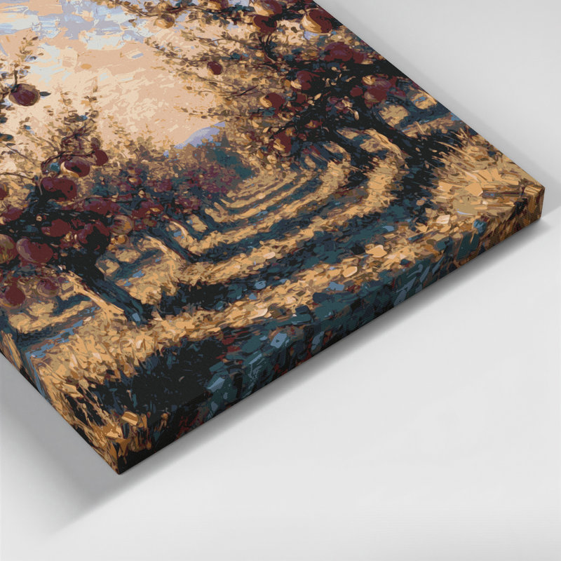 «Farm Apple Trees», art mural sur toile brune, H 12 po x l 12 po