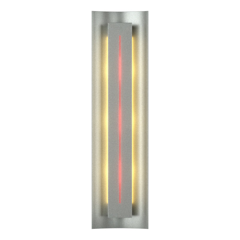 Gallery Dimmable Flush Mount Scone, Red, Vintage Platinum, 4.3" W x 24.5" H x 3.3" D