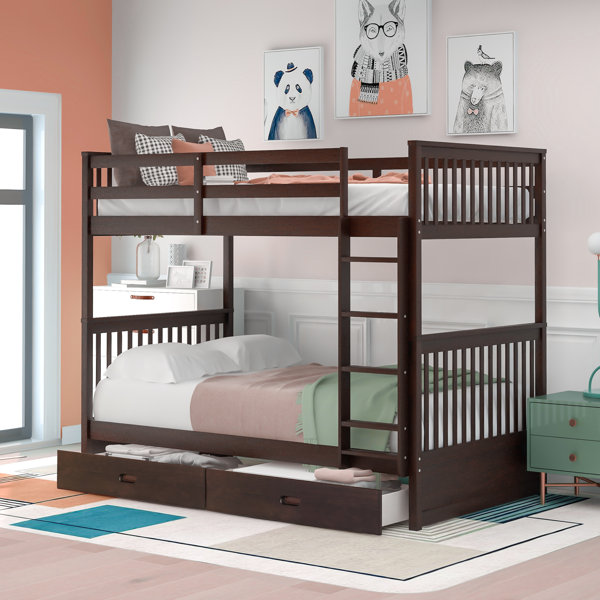 Harriet Bee Dorethea Kids Bunk Bed with Drawers & Reviews | Wayfair