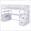 Lit mezzanine simple avec bureau et tablettes