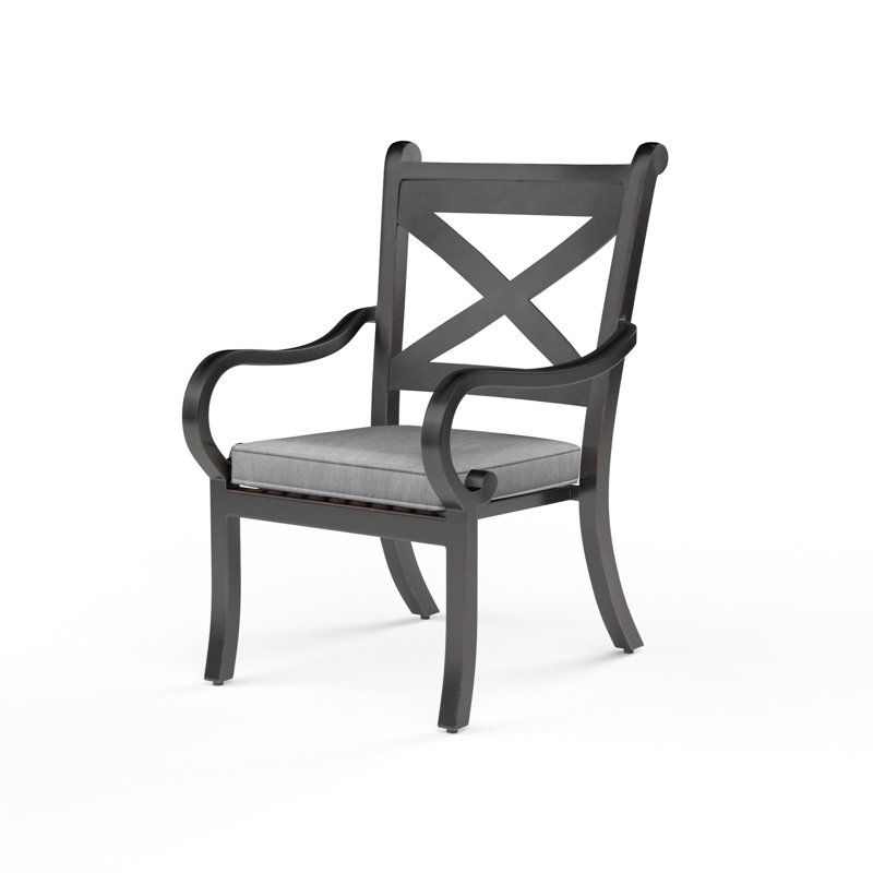 Monterey Outdoor Dining Armchair, Canvas Granite Sunbrella®