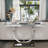 Luxury Console Table With Metal U Base And Gloss Texture Top-1581396829