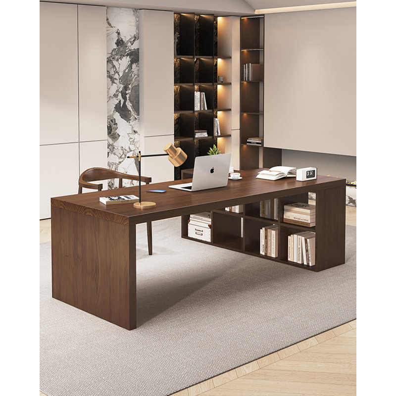 Bureau simple en bois massif en forme de L Simple Modern, 29.53" H x 62.99" W x 55.12" D