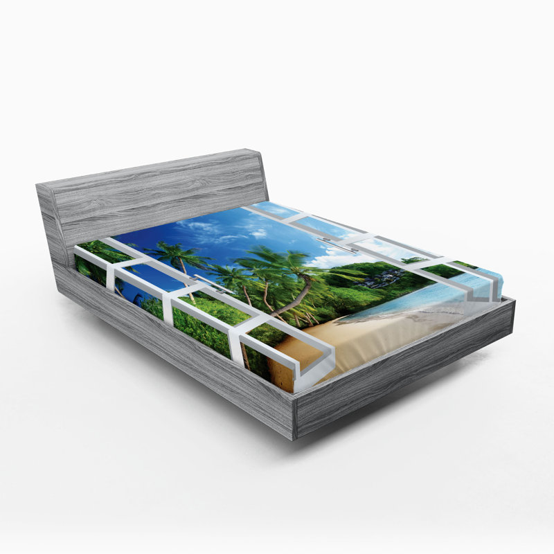 Multicolore Ambesonne, Drap-housse pour lit double