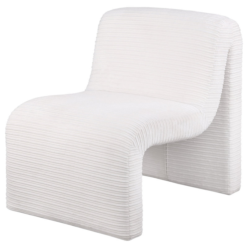 Fauteuil d'appoint incurvé Winne, Ivoire ivoire